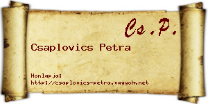 Csaplovics Petra névjegykártya