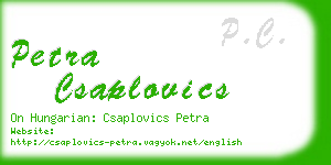 petra csaplovics business card